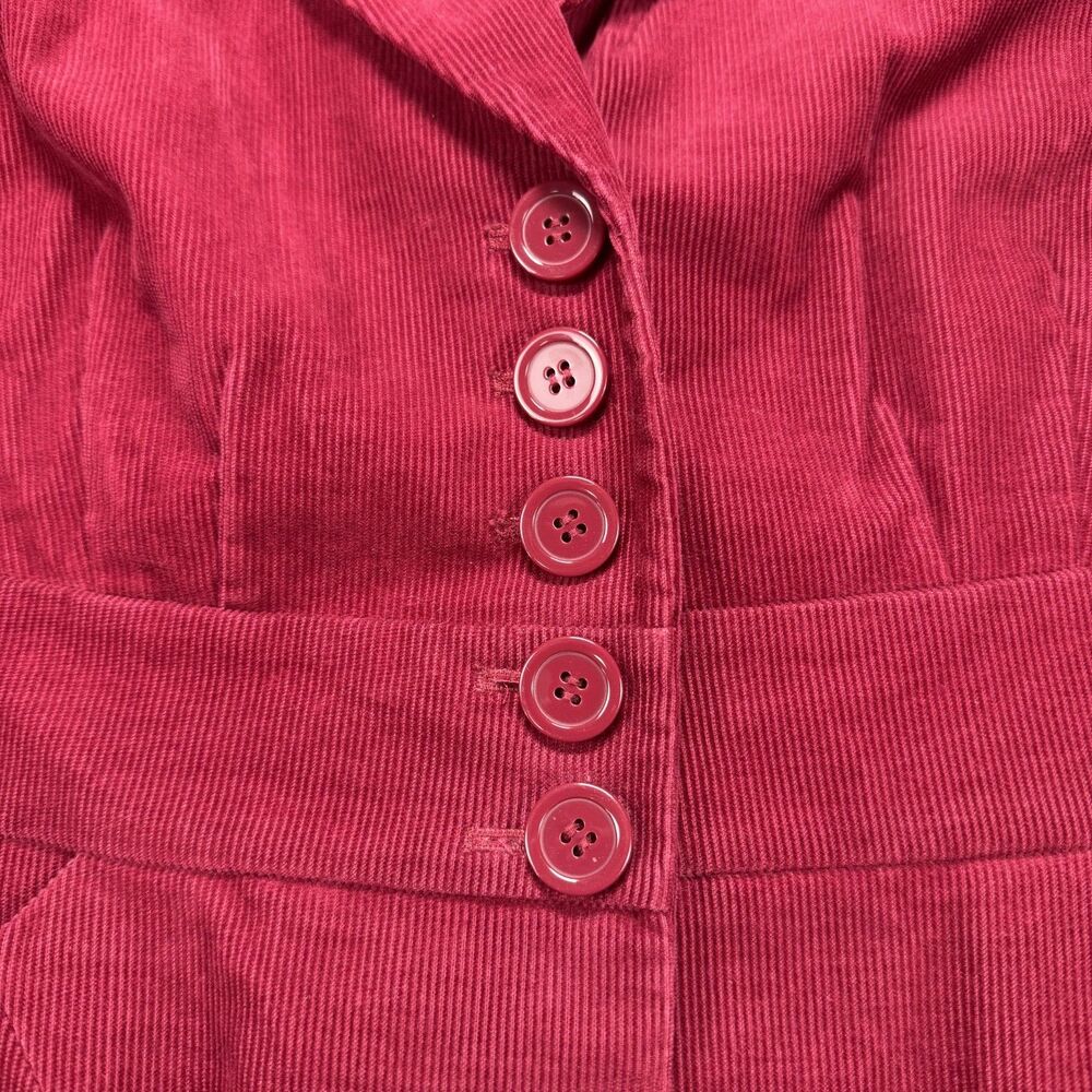 Halogen Women's Pink Corduroy Blazer Jacket Size L Cotton Stretch Career - Picture 6 of 12